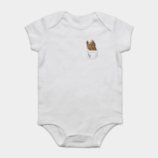 Bigfoot Sasquatch Waves Hello from Pocket design Baby Bodysuit